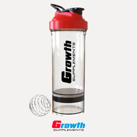 Coqueteleira Premium Transparente e Vermelho - 700ml