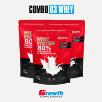 [COMBO 03 WHEY] Kit com 3 Whey Protein 80% Concentrado - 1kg
